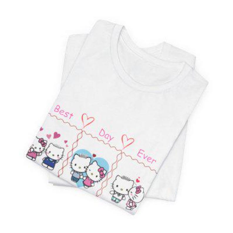 Hello Kitty Best Day Ever T-Shirt | Cute Sanrio Characters | Pink Hearts image 10