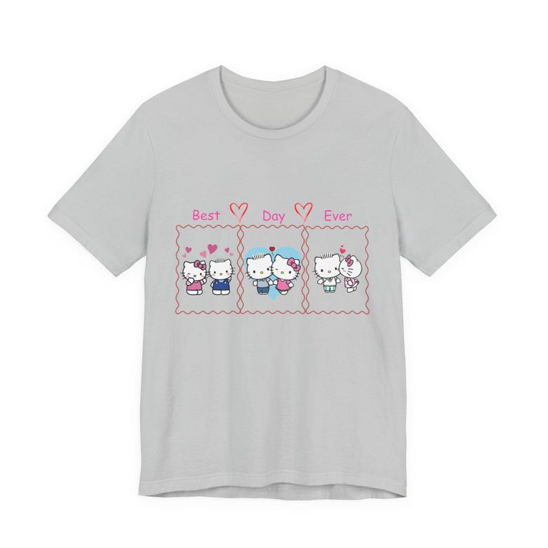 Hello Kitty Best Day Ever T-Shirt | Cute Sanrio Characters | Pink Hearts image 6