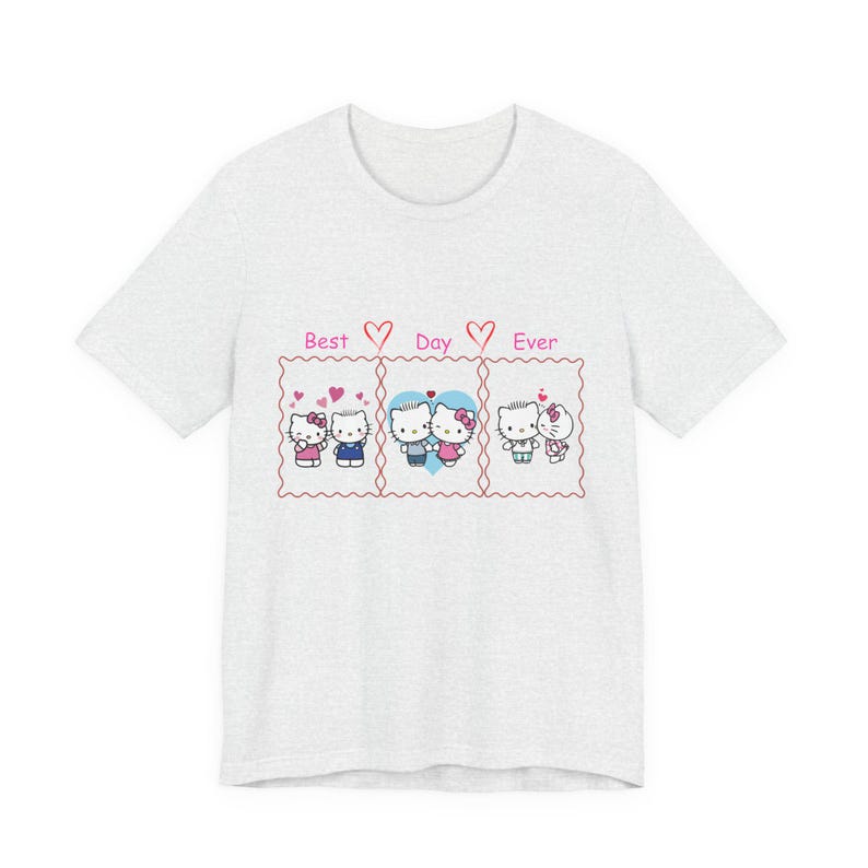 Hello Kitty Best Day Ever T-Shirt | Cute Sanrio Characters | Pink Hearts image 5