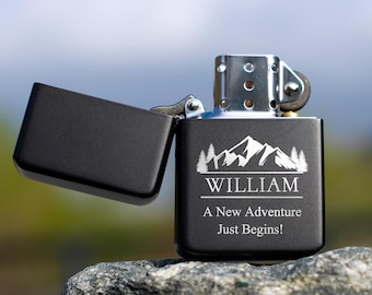 Custom Lighters with Case, Personalized lighters for Boyfriend, Groomsmen Proposal Gift for Him, Men, Husband Anniversary Fathers day Gift