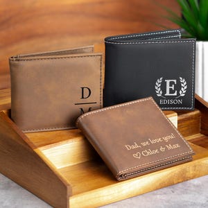 Regalo del Día del Padre para papá, abuelo: billetera grabada personalizada para hombre, billetera personalizada para él, regalo para papá, papá, hermano, novio, cumpleaños.