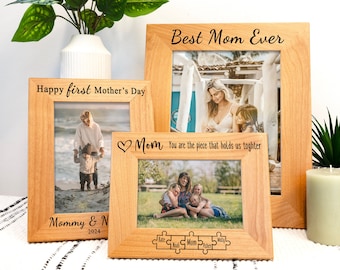 Mothers Day Gifts for Mom Photo Frame, Mothers Day Frame, Personalized Picture Frame for Mom, 4x6 5x7 8x10 Wood Frame Birthday Gift for Mom