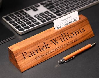 Desk Nameplate, Desk Name Plate, Custom Desk Name Sign, Name Sign Office, Office Decor, Engraved Office Desk Plate, Personalized Desk Wedge