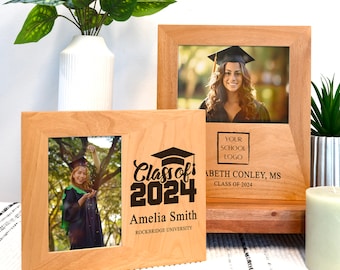Gift for Graduation Photo Frame, Engraved Photo Frame for Graduates, 4x6 5x7 Picture Frame, 2024 Graduation Gifts, Personalized Photo frame