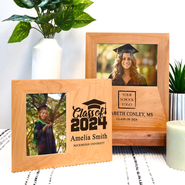 Gift for Graduation Photo Frame, Engraved Photo Frame for Graduates, 4x6 5x7 Picture Frame, 2024 Graduation Gifts, Personalized Photo frame