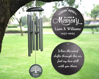 Wind Chimes Memorial Wind Chime Personalized Deep Tone Wind Chime for Garden Patio, Memorial Gift Ideas, Sympathy Gift for Loss of Loved One