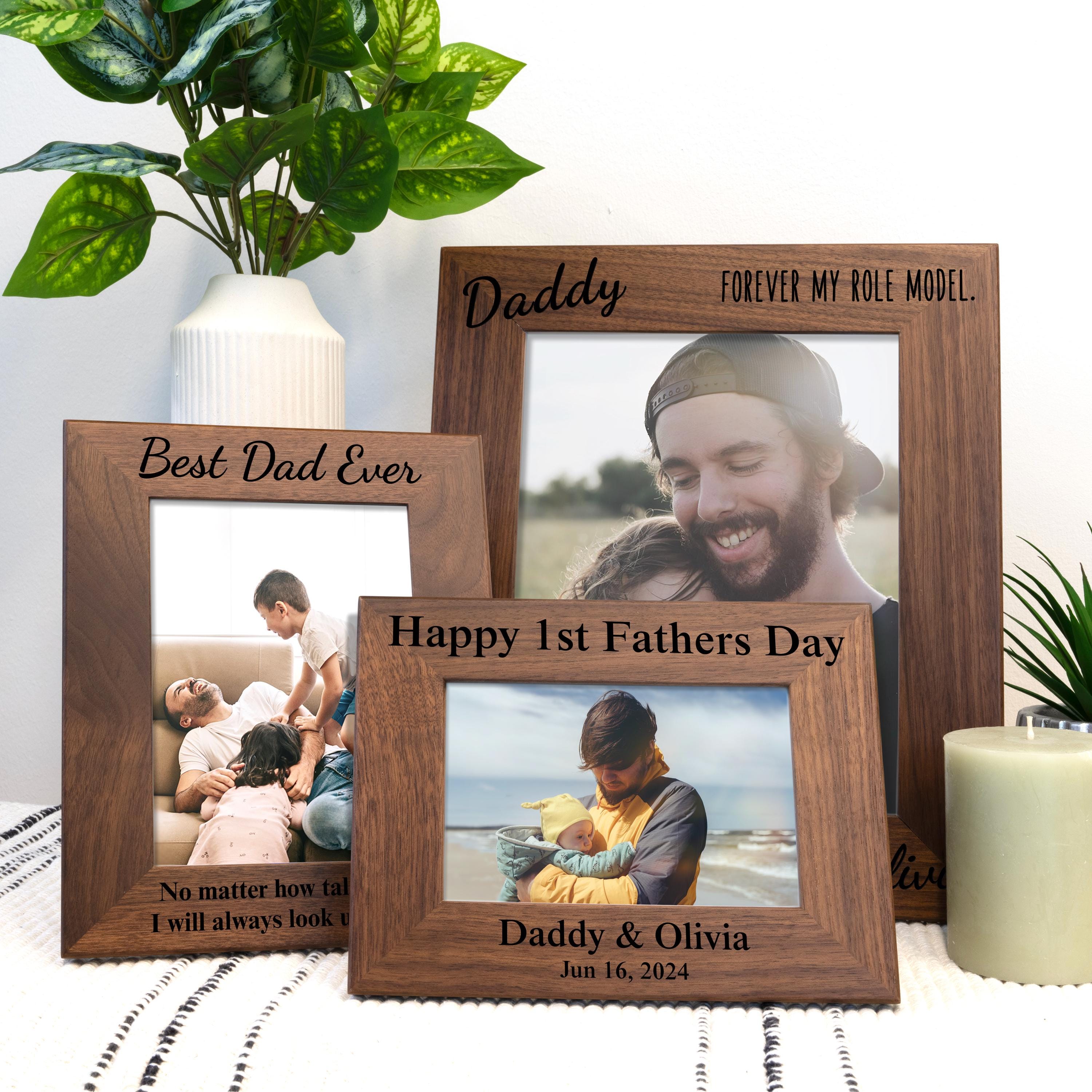 Fathers Day Gift for Dad Photo Frame, First Fathers Day 4x6 5x7 8x10 ...