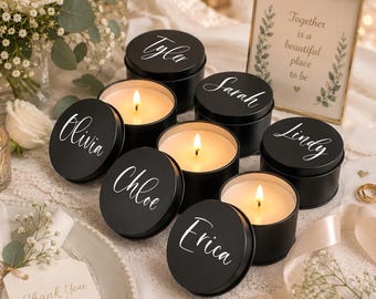 Personalized Wedding Candle Favor, Custom Wedding Candle, Bridesmaid Proposal Candle Bridal Party Gift Maid of Honor Gift Custom Name Candle