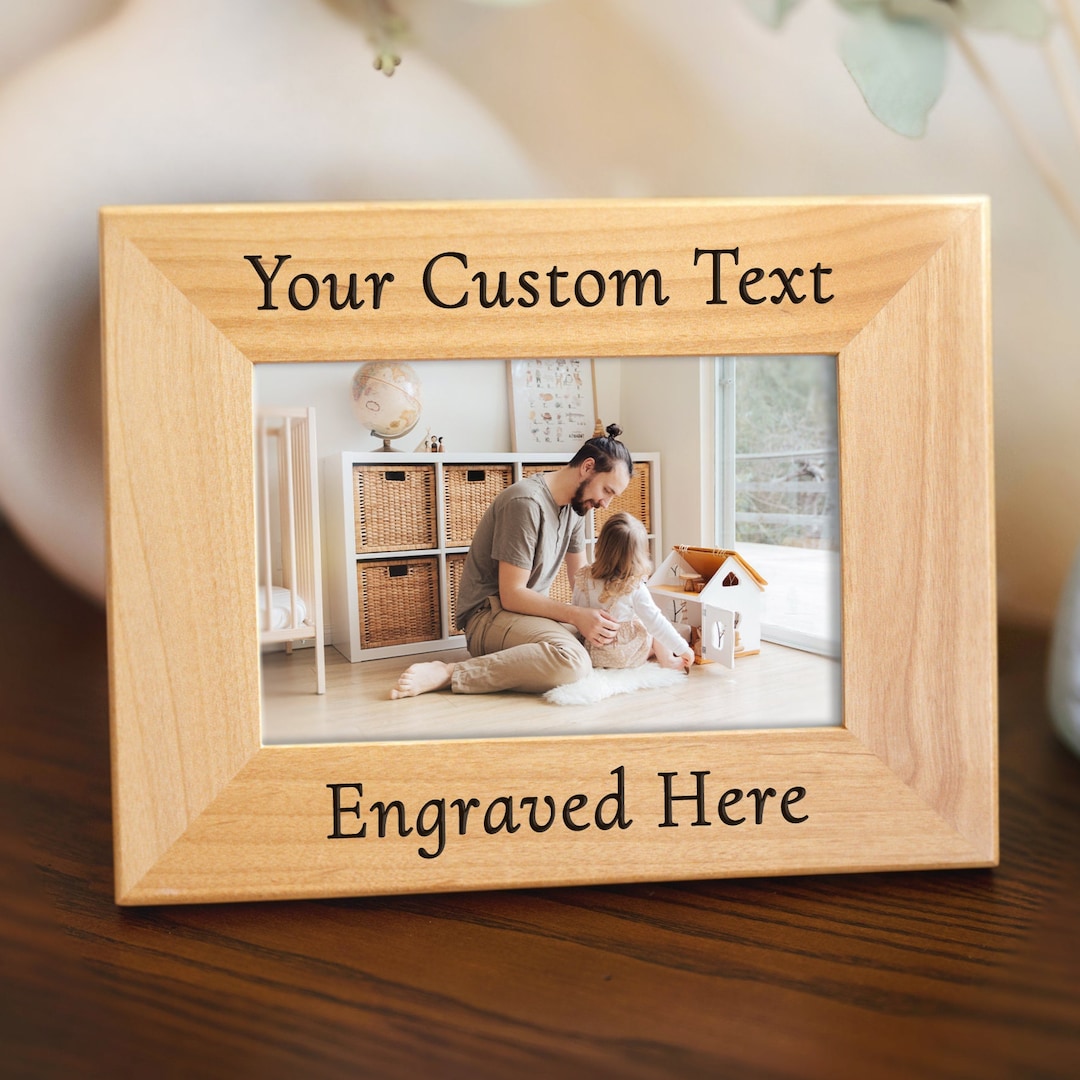 Custom Engraved Wood Picture Frame, 4x6 5x7 8x10 Personalized Frame ...
