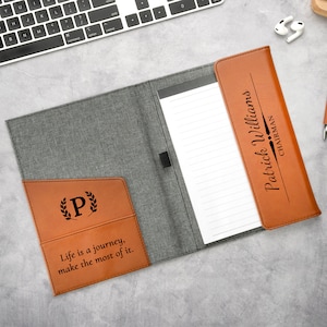Portafolio de cuero para hombres, Portafolio de cuero personalizado, Regalos de graduación, Regalos para mentores, Portafolio personalizado, Regalo para el día del padre de una hija