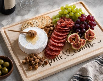 Maple Cutting Board, Personalized Wooden Cutting Board, Custom Engraved Solid Walnut Wood Cheese Charcuterie Cutting Board Wedding Gifts