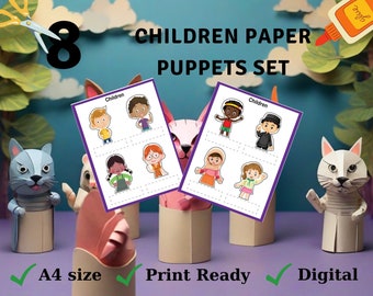 Children Finger Puppets,Printable Finger Puppets,Preschool Finger Puppets