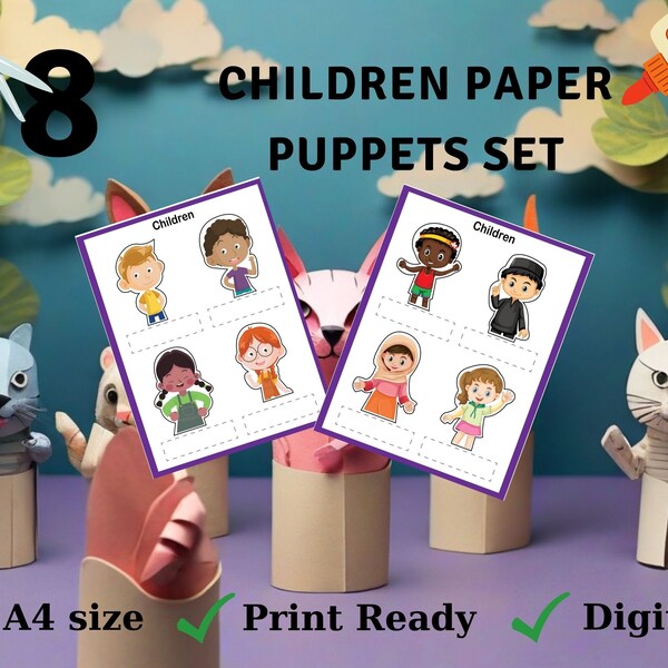 Children Finger Puppets,Printable Finger Puppets,Preschool Finger Puppets