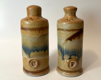 Vintage Walt Glass Studio Pottery Salt and Pepper Shakers with Stoppers