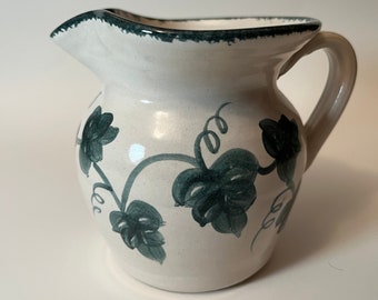 Vintage Nichols Pottery Small Pitcher Ivy Leaf Design