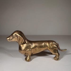 Vintage Brass Dachshund - Weiner Dog Sculpture 5 1/2&quot;