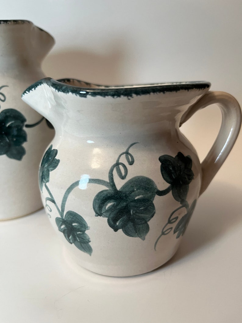 Vintage Nichols Pottery Pitcher Set – Hand-thrown Ivy Leaf Design - Etsy