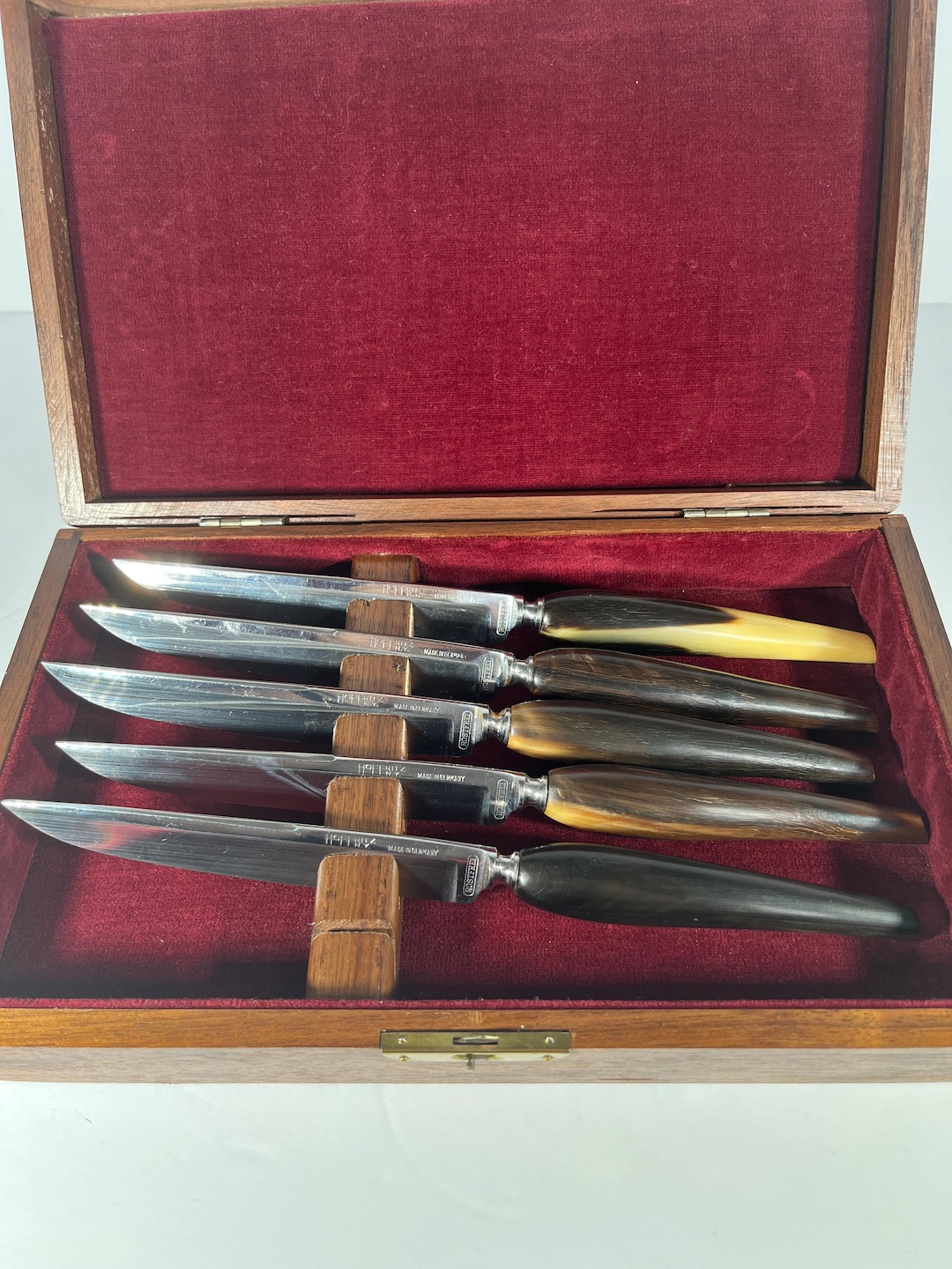 Vintage Hoffritz Horn Handle Steak Knives – Stainless Steel Set of
