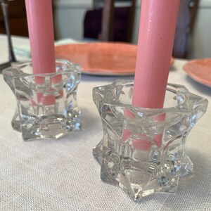 Vintage 8-Point Starburst Mikasa Crystal Candle Holders | Set of Two
