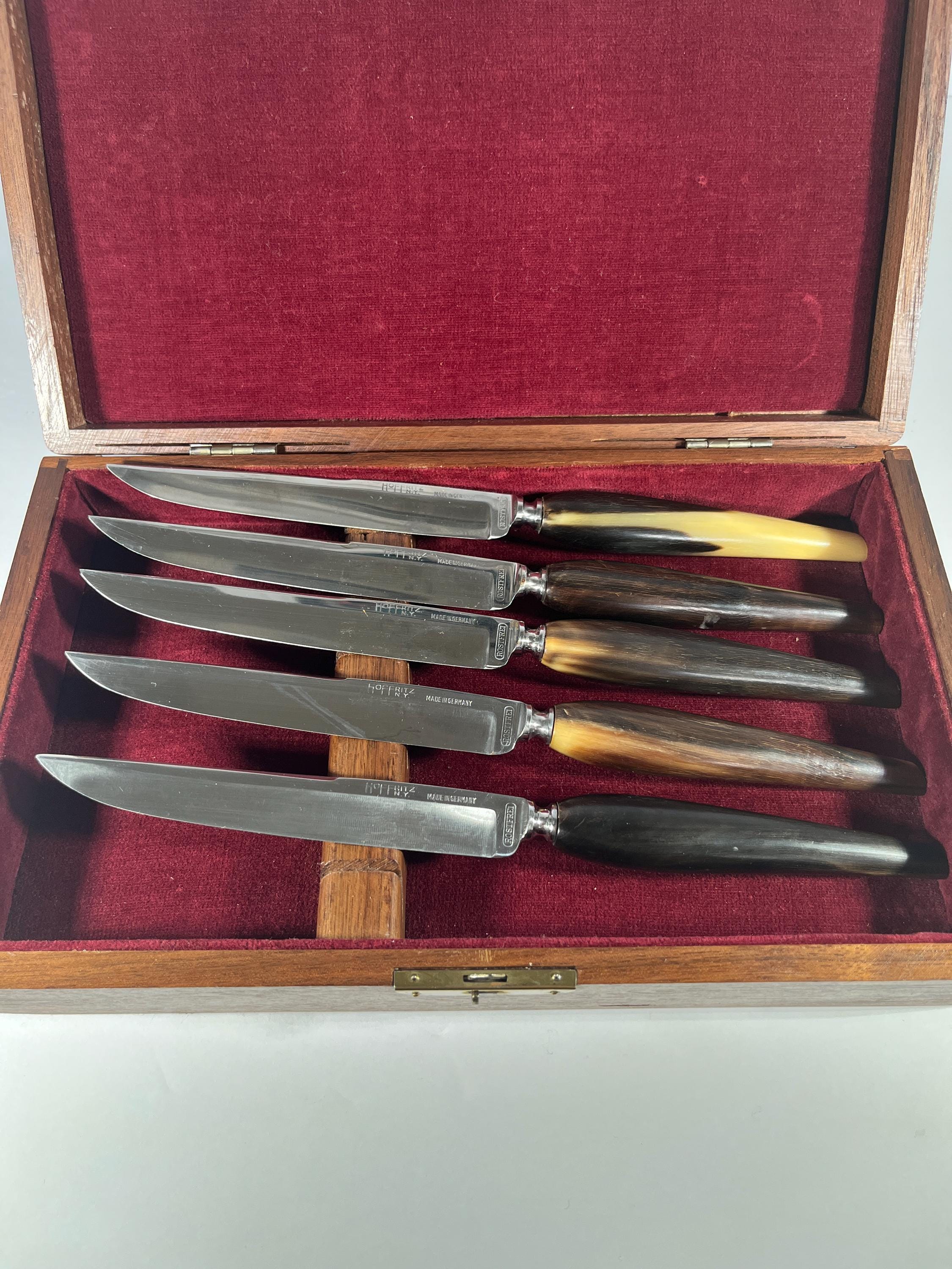 Vintage Hoffritz Horn Handle Steak Knives – Stainless Steel Set of