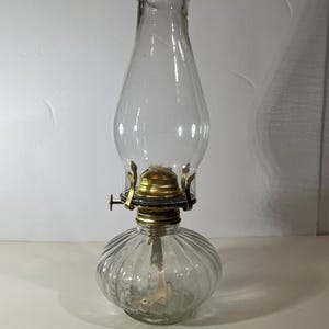 Vintage Glass Kerosene Oil Lamp - Golden Globe  - Retro Oil Lamp with Glass Chimney