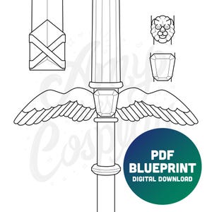 Knight's Sword Cosplay Template | Foam Pattern PDF (Inspired by Laios)