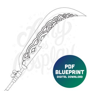 K-pop Glaive Cosplay Prop 2D Blueprint