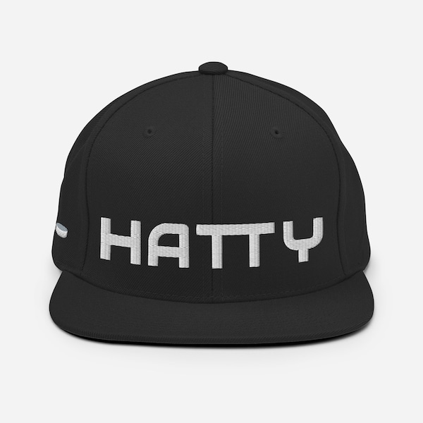 Hockey IQ - HATTY - Hat Trick - White Embroidery - Structured Flat Brim Snap Back Hat