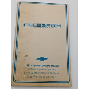 1983 CHEVROLET CELEBRITY -- vintage original car owners manual