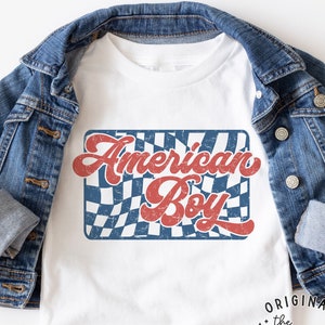 Amerikanischer Junge SVG Png, karierter amerikanischer Junge Svp Png, Retro amerikanischer Junge Svp Png, 4