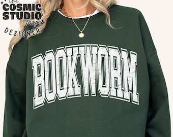 Varsity Bookworm SVG PNG: Shirt Design Cut File (Digital Download)