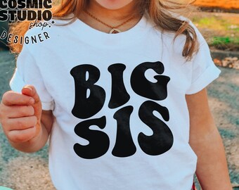 Big Sis Wavy svg, Big Sister svg, Baby announcement svg, Pregnancy svg, Big sis svg, Big Sis png, Sister Svg, Sister Png, Digital download