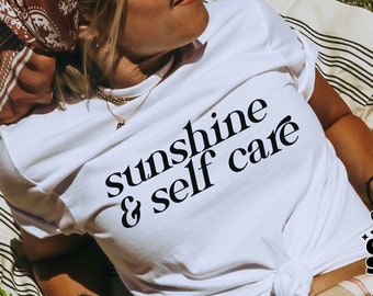 Sunshine & Self care SVG PNG, Self love svg png, Love yourself svg png, Mental Health svg png, Minimalist svg png, Sublimation, Cut file
