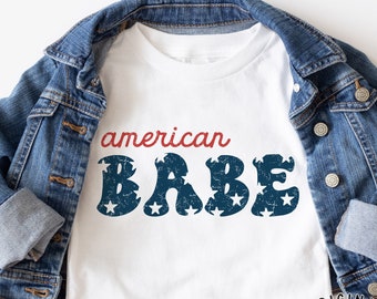 American Babe svg png, 4. Juli Shirt svg, Retro Inbezug auf den Unabhängigkeitstag svg png, Passendes Shirt svg png, Unabhängigkeitstag Sublimation, Cut Datei