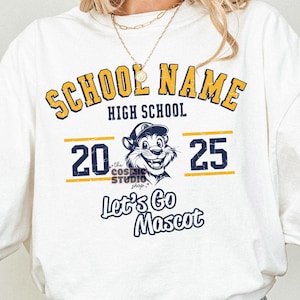 Mascote da escola retrô PERSONALIZADO Png Big Pride Png School Pride School Spirit Png Spirit Team Png Beisebol Png, Trendy Png, Futebol png