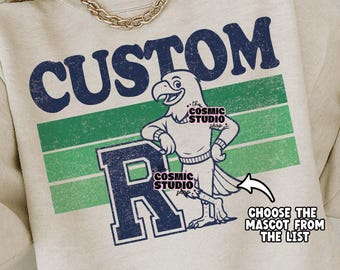 Custom School Mascot PNG: Retro Team Spirit Graphic, Digital Download