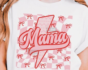 Mama valentine png, Retro Mama Png, Trendy Valentine Png, Checkered Valentine Png, One loved Mama png, Coquette Valentine Png