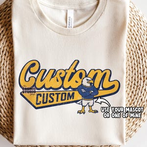 BENUTZERDEFINIERTE Retro Schulmaskottchen Png Großer Stolz Png Schule Stolz Schule Geist Png Geist Team Png Benutzerdefiniertes Team Maskottchen Png Trendy Png Sublimation