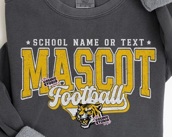 Custom Football Mascot Shirt Design, School Spirit PNG, Digital Download, Football Season