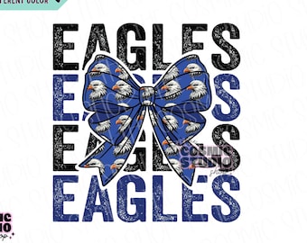 Eagles Mascot PNG: Retro School Spirit Design (Digital Download)