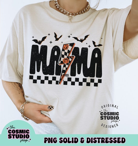 Checkered Spooky Mama PNG, Spooky Mama png, Retro halloween png, trending png, Gothic png, Bat halloween png, Mama png, Halloween Mom png