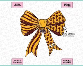 CUSTOM Bow Mascot Design, Retro School Mascot Png, School Pride, School Spirit Png, Custom Team Mascot Png