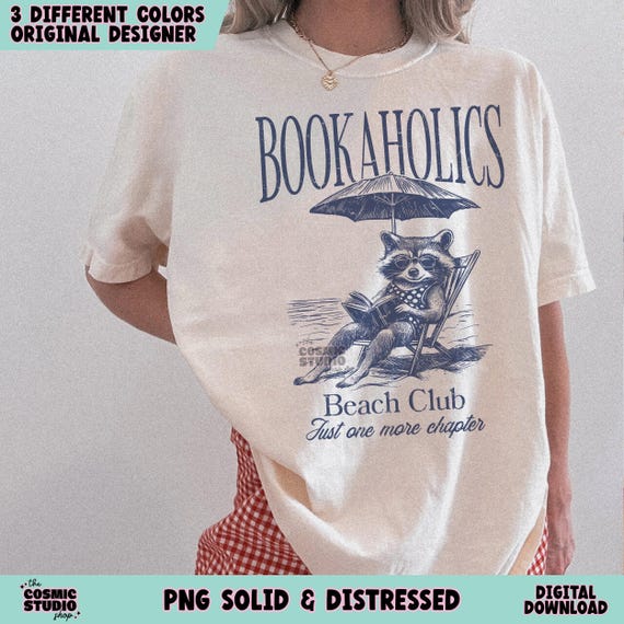 Bookaholic Beach Club png, Book Girl Summer png, Summer png, Bookish png, Book png, Trendy Summer Png, Beach vibes png, Aesthetic Summer