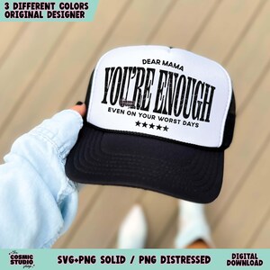 Dear Mama You're Enough svg png, Mom life svg png, Tired Mom svg png, Aesthetic Mom svg png, Trendy svg, Mom Sublimation, Mom Cut File image 4