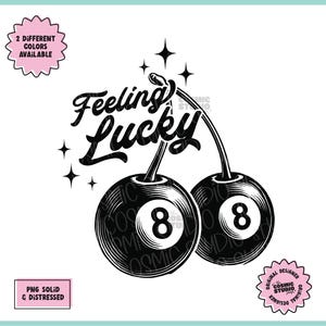 Eight Ball Cherry Png, Lucky Png, Retro Lucky Ball Png, Trendy Png, Retro Design, Lucky 8 Ball Cherry Png, Sublimation, digitaler Download