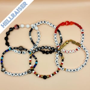 Halloween Horror Nights Hellraiser Inspired Friendship Bracelet Set | Handmade HHN Beaded Bracelets | Pinhead | Cenobites
