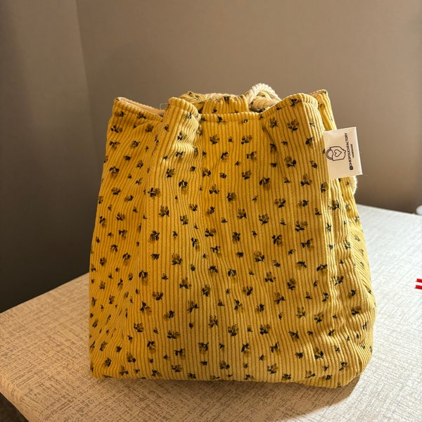 Japanese rice bag with corduroy fabric