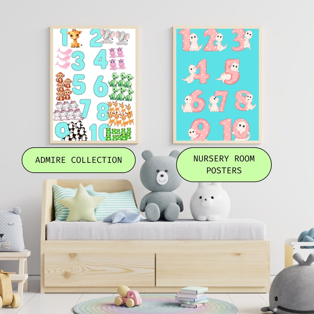 Numbers Wall Art Nursery Decor printable Wall Art for Kids Room-numbers ...