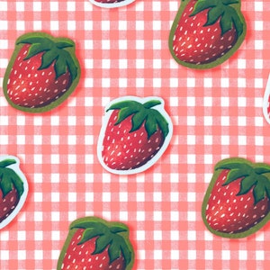 Sticker fraise délicieuse | Adorable autocollant en vinyle brillant