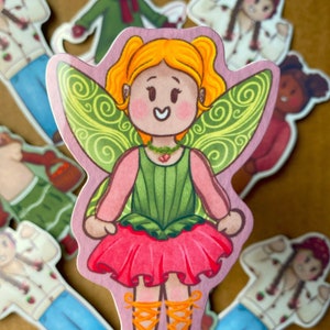Sticker princesse fée unique - illustration fille fantaisiste